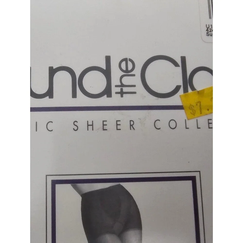 Vintage Round the Clock Pantyhose A Bare Beige Girdle Top Sheer NOS 90s